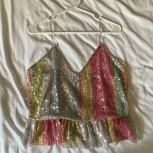 NWOT ZARA Multi-Color Crop Top